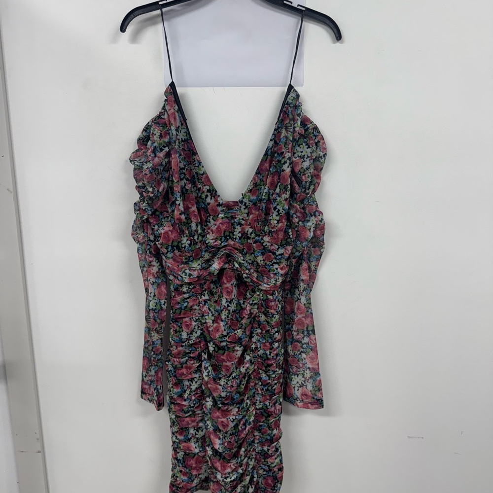 Astr Black and Pink Backless Cocktail Sundress